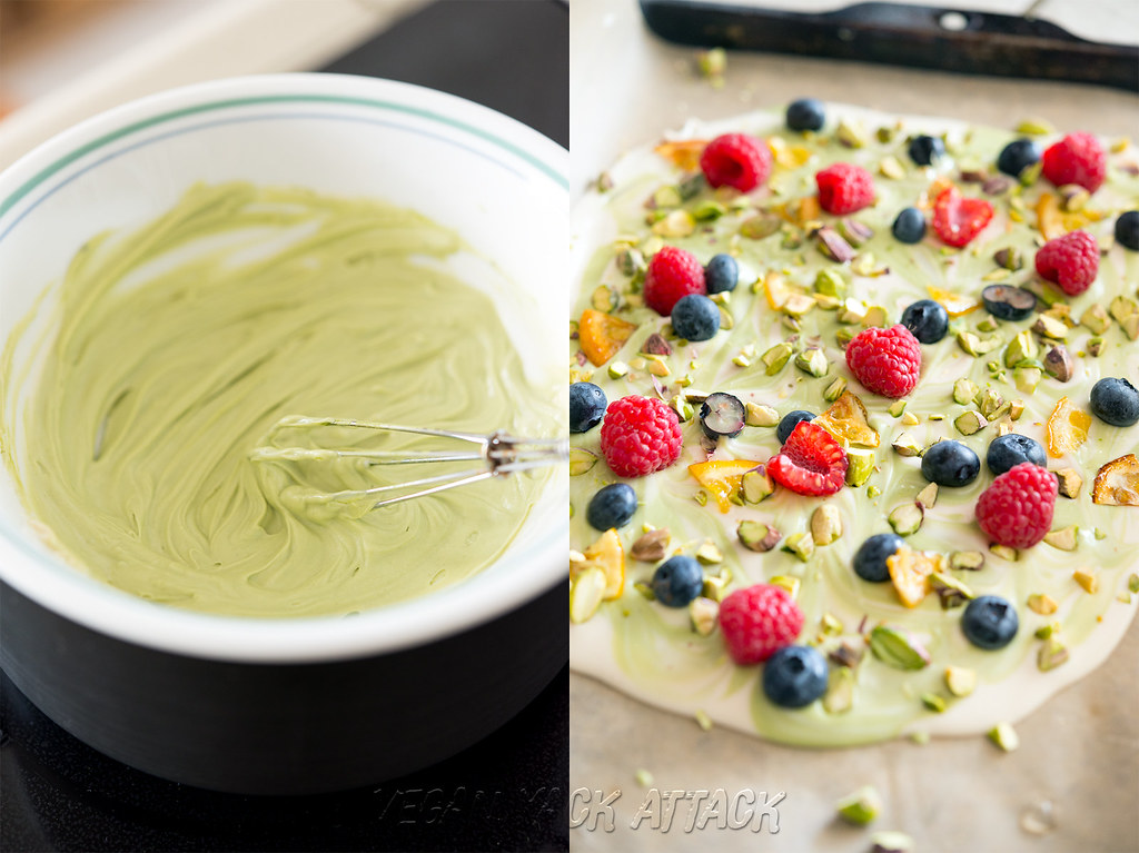 Spring White Chocolate Matcha Bark - vegan, delicious, and easy! 
