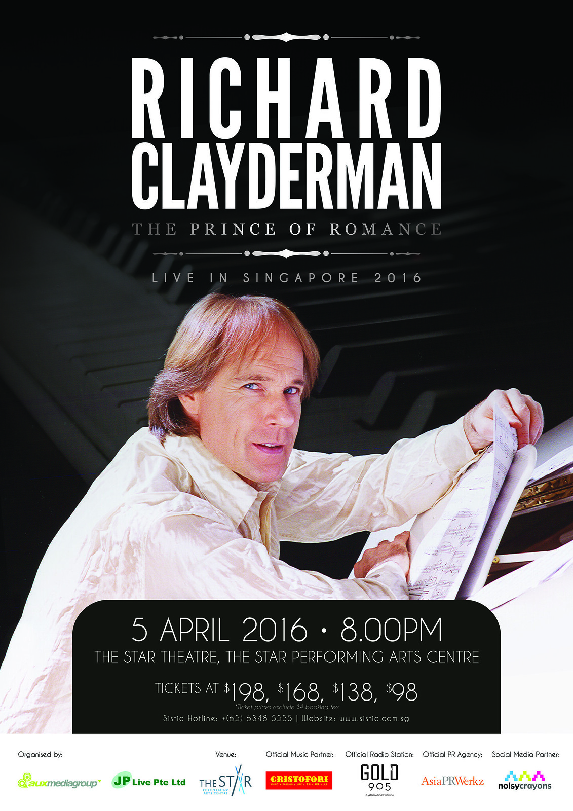 [GIVEAWAY] Richard Clayderman – The Prince of Romance Live in Singapore 2016 - Alvinology