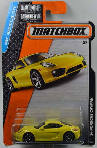 Matchbox #1 2014 Porsche Cayman Yellow Coupe Car MBX Adventure City