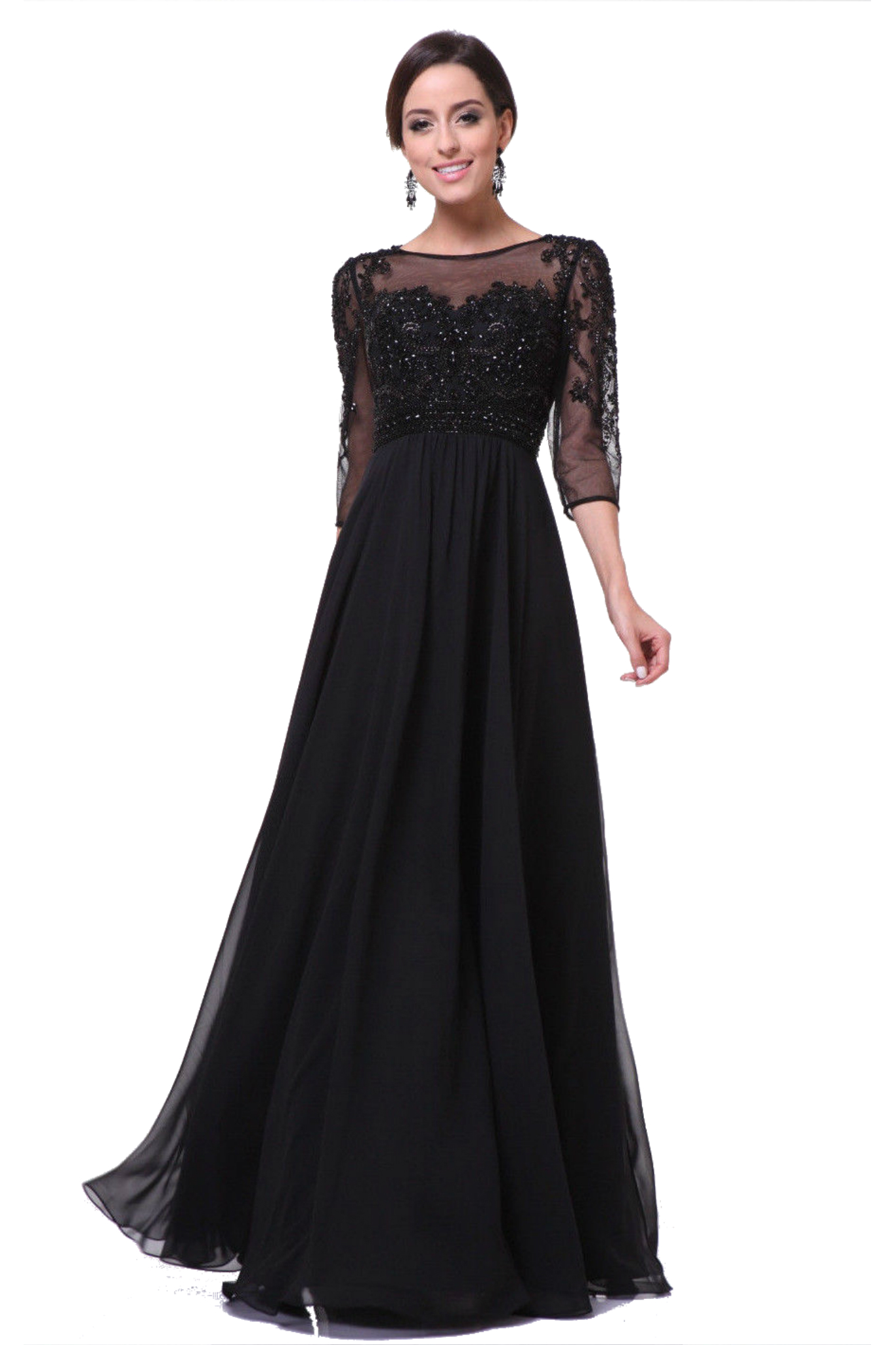 Modest Long Mother of the Bride Dress Plus Size Formal Gown with ...
