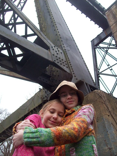 Under the Bridge, Jan 1, 2016  Kathryn and Elizabeth McElfresh at High Bridge Trail State Park in Virginia