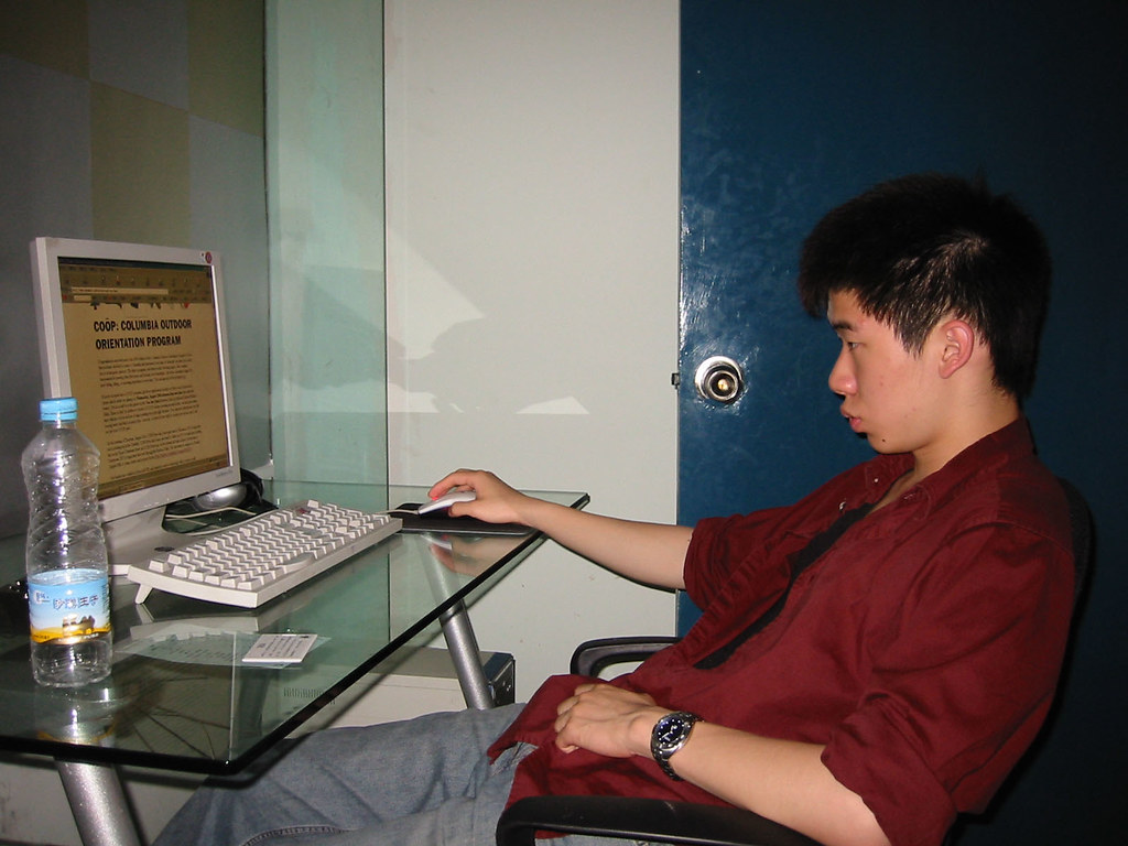 I read about orientation events for Columbia at an internet cafe in Shanghai