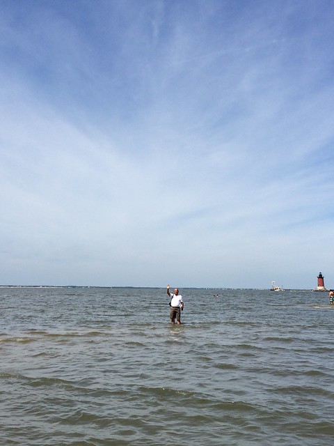 Dad in the water at Cape Henlopen