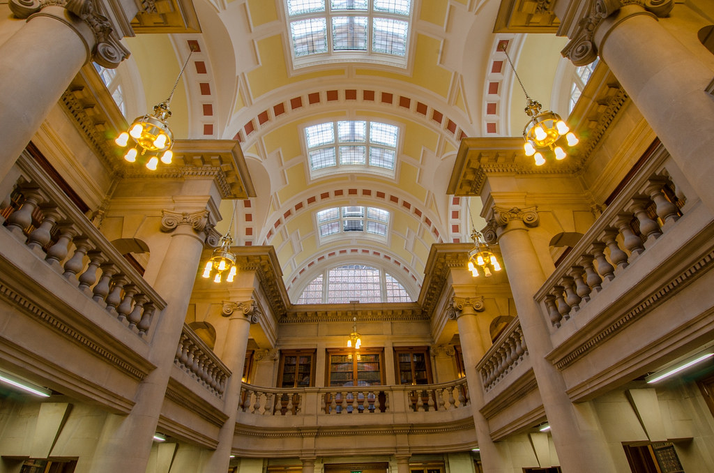 Interior of Hornby Library part of Liverpool Central library, England. Image credit Liverpool Libraries.