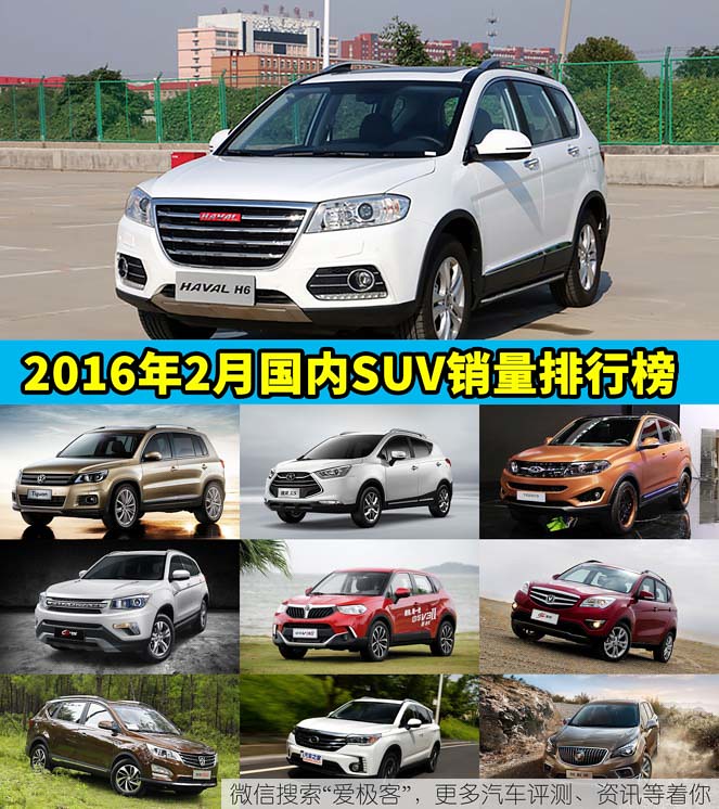 In February before the SUV sales charts its own brand in China swept eight 