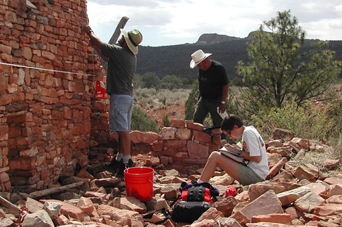 Archeologists working on the Silver Creek Archeological Project on the Apache-Sitegreaves National Forest