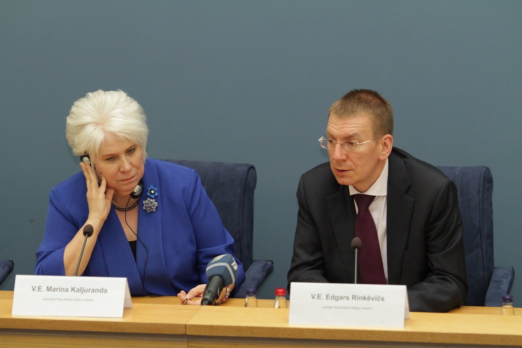 Edgara Rinkēviča un Marinas Kaljurandas kopīgā preses konference