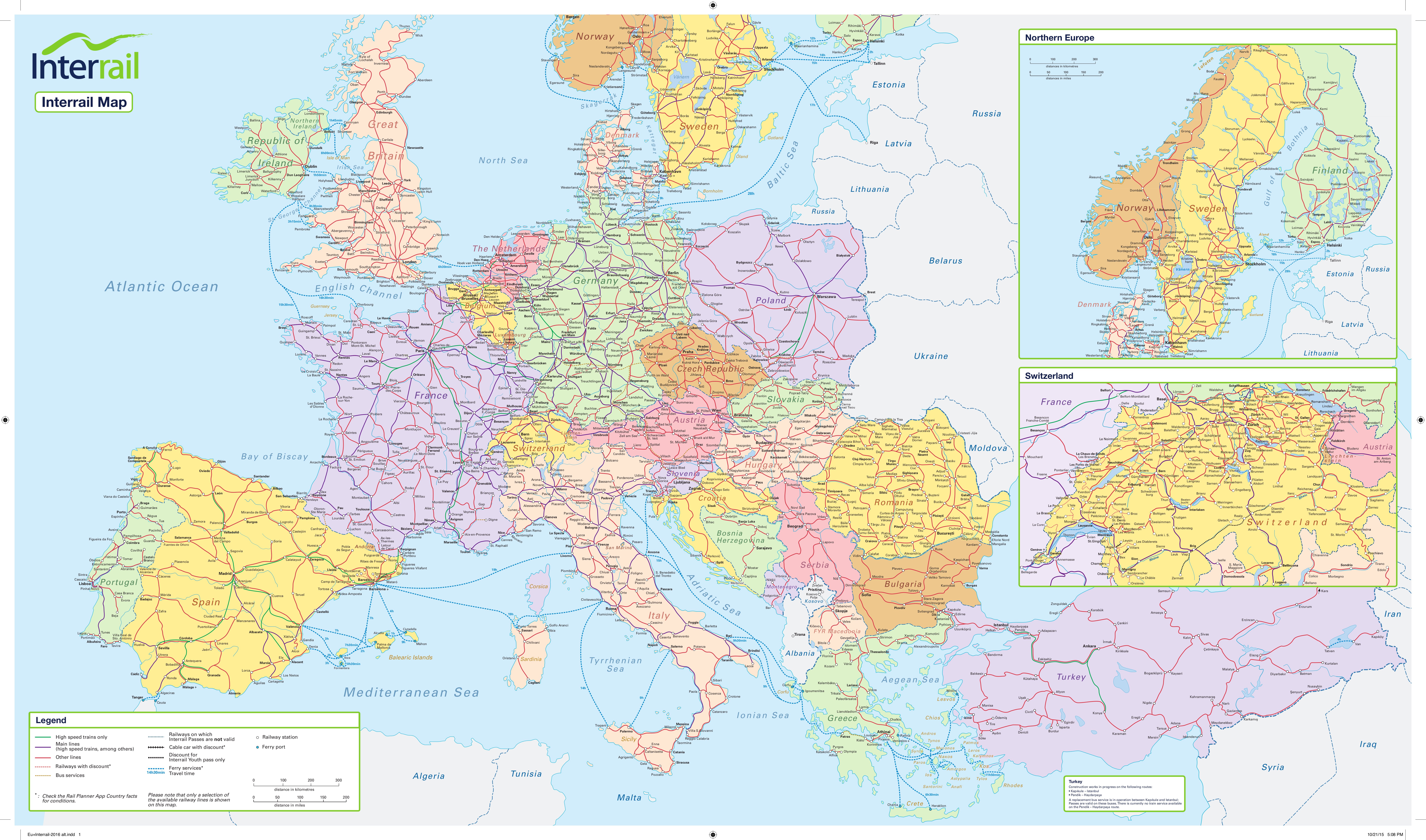 Large Detailed Railways Map Of Europe Europe Mapsland Maps Of The ...