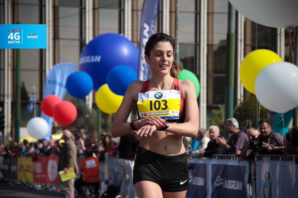 Αναστασία Καρακατσάνη (από τον τερματισμό της στην 2η θέση στον 5ο Ημιμαραθώνιο Αθήνας τον Μάρτιο 2016)