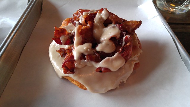 Gourdough's Flying Pig Maple Bacon Donut in Austin, Texas.