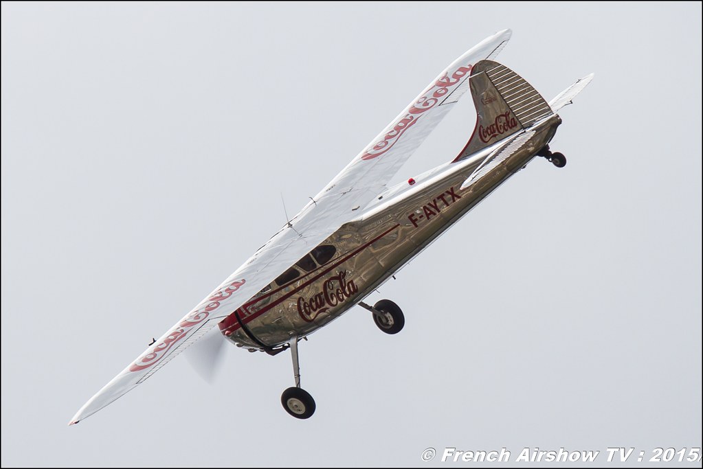 Cessna 195 - F-AYTX , Coca Cola , Foug'Air Association, Paris Airshow 2015 , Salon du Bourget 2015 ,lebourget, Meeting Aerien 2015