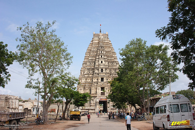 Main gopura entrance tower of Virupaksha Temple complex, Hampi, Karnataka, India