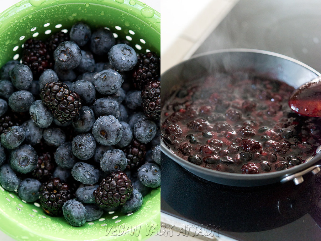 Mixed Berry Topping cooking in a pan