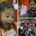 Northern New Mexico children excitedly open their gifts, while volunteers get ready to deliver bicycles.