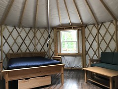 If you don't have a tent or travel trailer, consider a yurt at Occoneechee State Park, Va