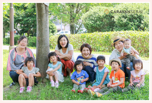 小幡緑地公園（名古屋市）で親子撮影会！5歳の同級生友達同士、女性カメラマンが撮る家族の日常