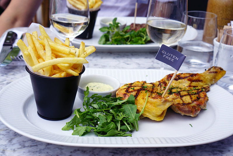 Chicken, fries and salad from Cote Brasserie | My Gluten Free Islington Guide | North London