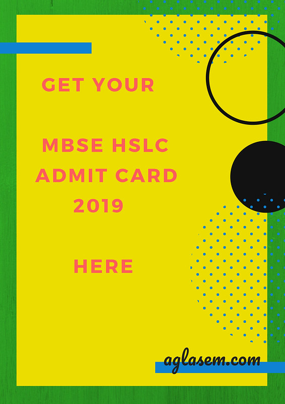 MBSE HSLC Admit Card 2019