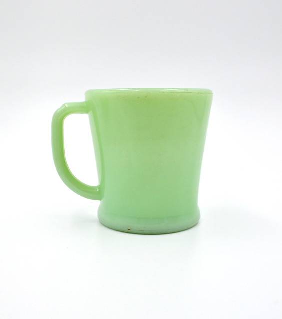 8oz Made In France Great Condition Emerald Green Glass Coffee Mug