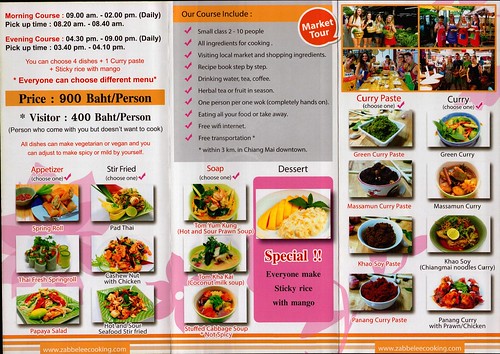 Brochure Zabb E Lee Thai cooking school Chiang Mai Thailand 2