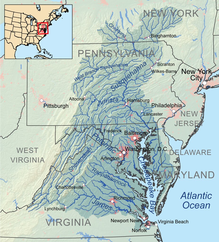 Chesapeake map By Kmusser [CC BY-SA 3.0  (https://creativecommons.org/licenses/by-sa/3.0)], from Wikimedia Commons