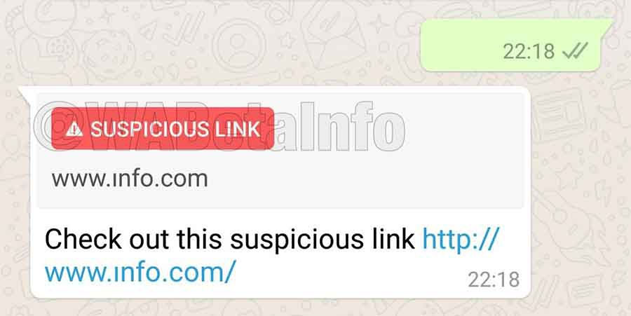 WhatsApp avisará cuando llegue un enlace maliciososo