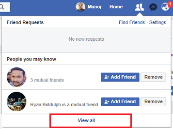 Friend Request facebook
