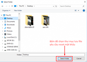 Chọn Folder Để Export File Xml Để Reset Mật Khẩu Hikvision