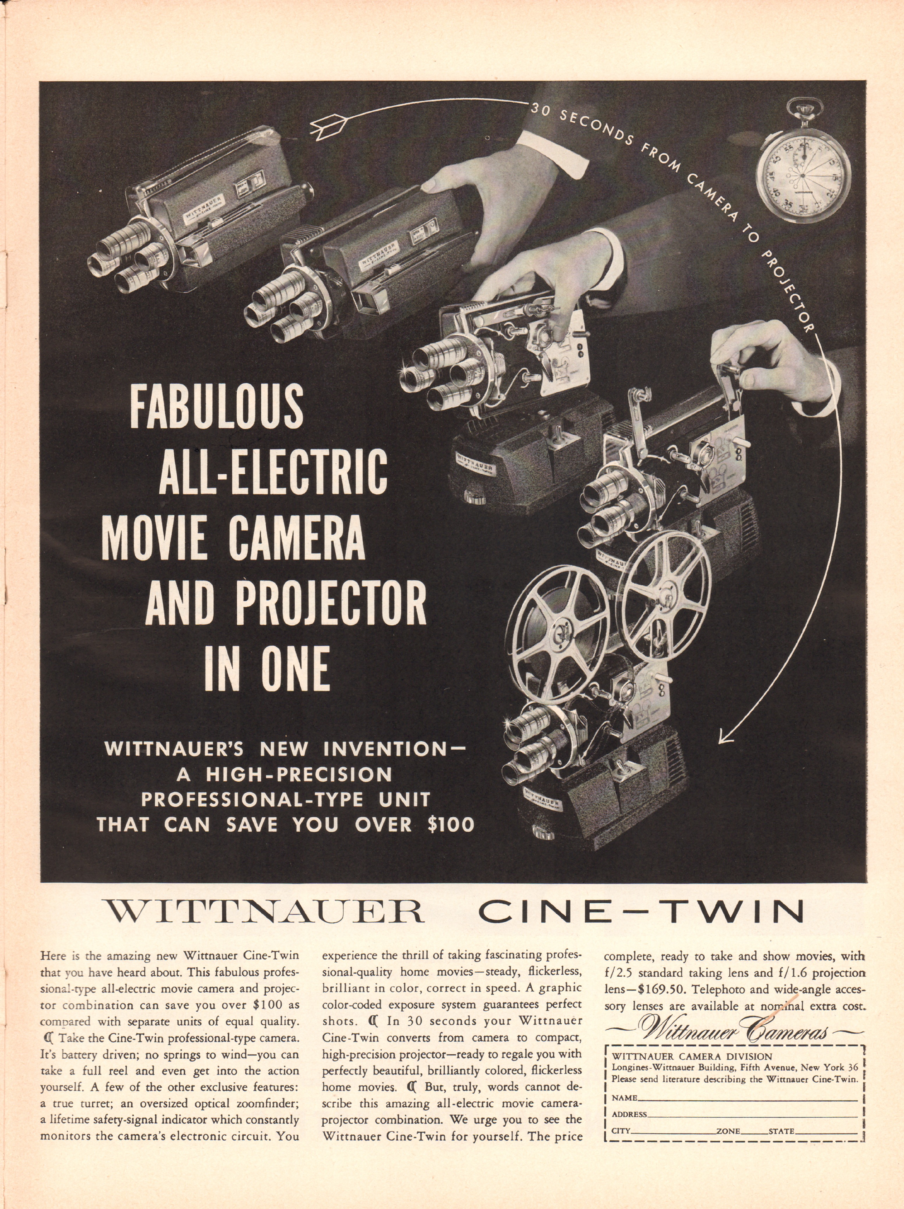 Wittnauer Cameras - published in Life - November 10, 1958