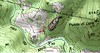 Bergerie de Mela::Carte du secteur Mela/Lora dans le Haut-Cavu avec la piste et la trace d'accès à la "Bergerie de Mela"