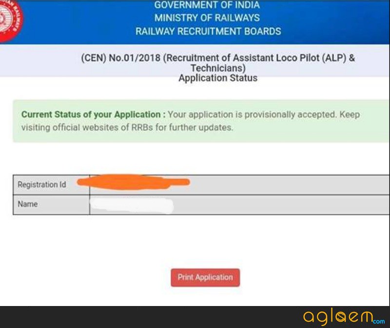 RRB ALP Application Status 2018 (Available)