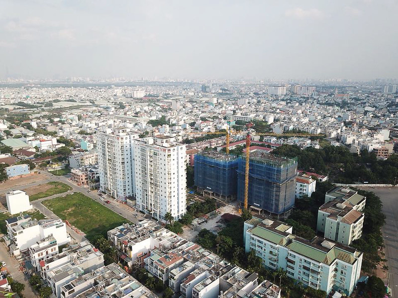 Tiến độ dự án căn hộ Centeria Đông Thuận Quận 12 flycam