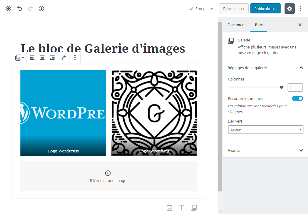 Galerie ajouter images