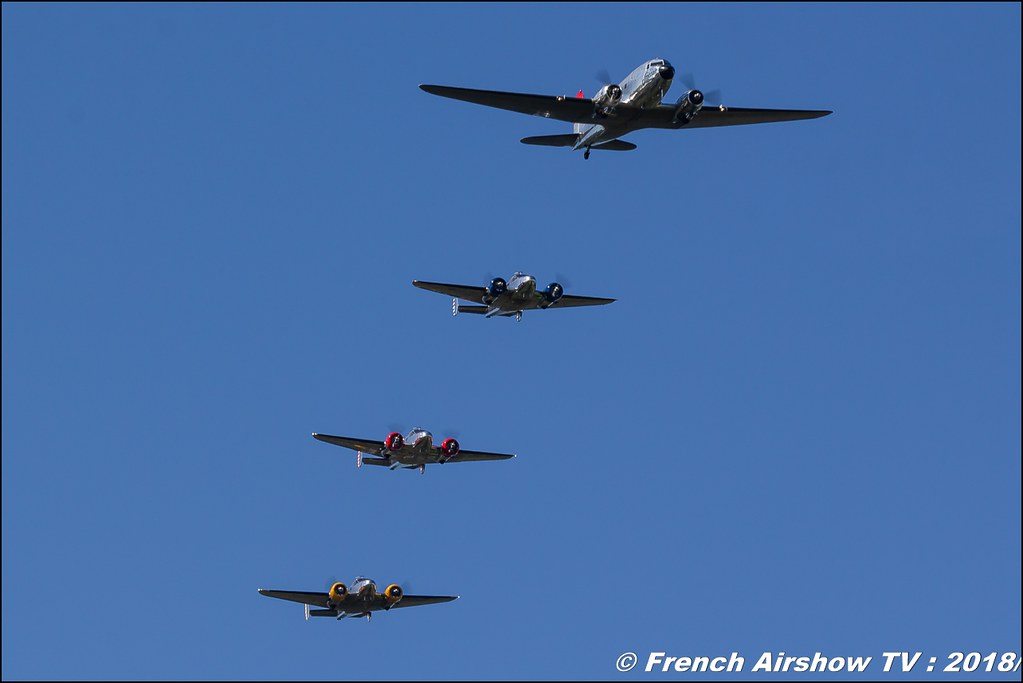 Classic Formation Swissair DC-3 Beech 18 Dittinger Flugtage 2018 Canon Sigma France contemporary lens Meeting Aerien 2018