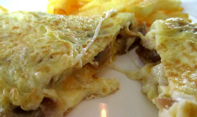 Outright Coffee mushroom cheese omelette, inside