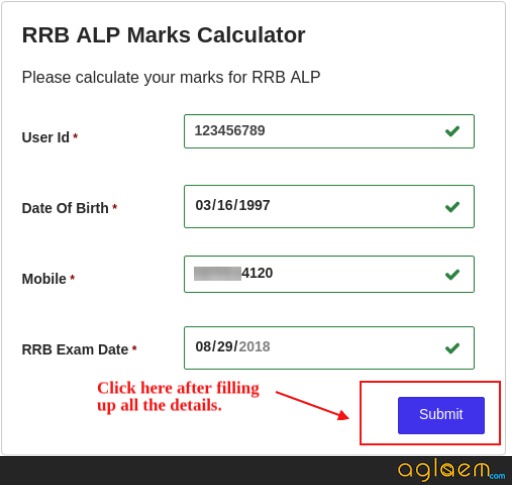 RRB MARKS CALCULATOR