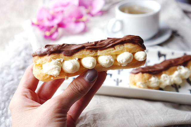 Gluten free eclairs with a whipped cream filling and chocolate icing | Recipe