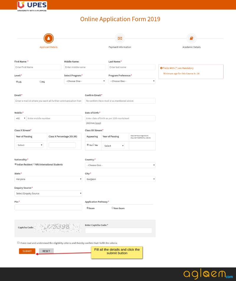UPESEAT 2019 Application Form