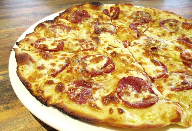 Wow Wow West beef pepperoni pizza