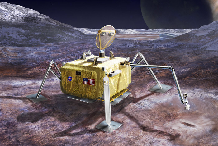 a conceptual design for a potential future mission to land a robotic probe on the surface of Jupiter’s moon Europa. 