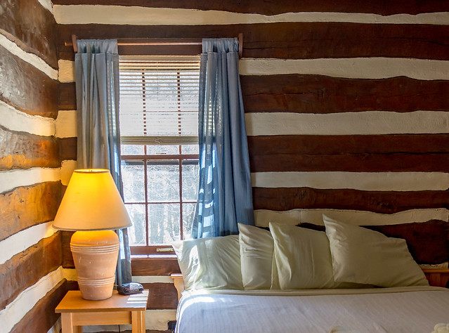 2 bedroom waterfront cabin 8 at Fairy Stone State Park is a rustic hand-hewn log cabin from the late 1930's in Virginia