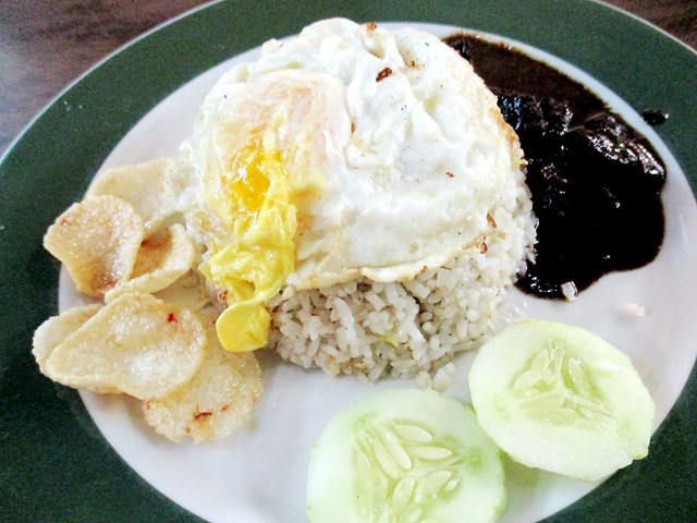 Colourful Cafe fried rice with masak hitam beef