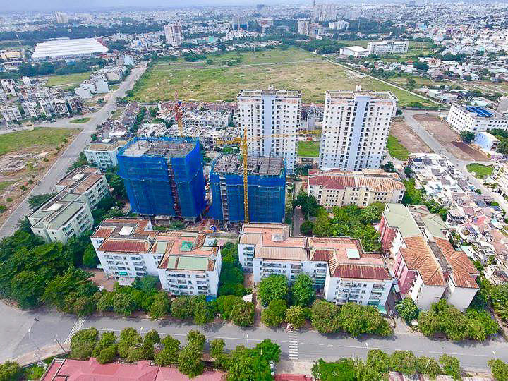 Tiến độ dự án căn hộ Centeria Đông Thuận Quận 12 flycam