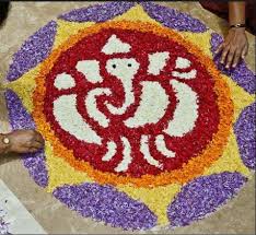 simple ganesh rangoli designs for competition