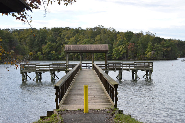 The universally accessible fishing pier is located near the boat launches (and offers restrooms, parking and wonderful picnic areas) at Smith Mountain Lake State Park, Va