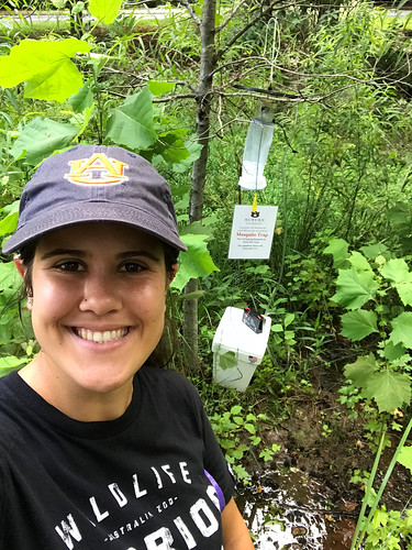 Nicole Castaneda and a mosquito trap