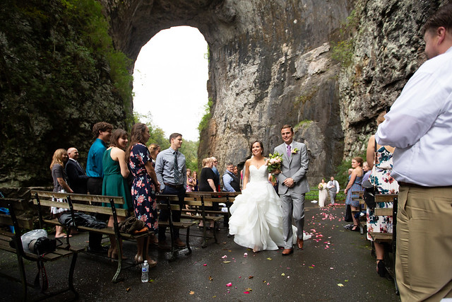 Yes you can get married under the arch at Natural Bridge State Park in Virginia (Image source: Mike Kropf of Eastbrook Photography)