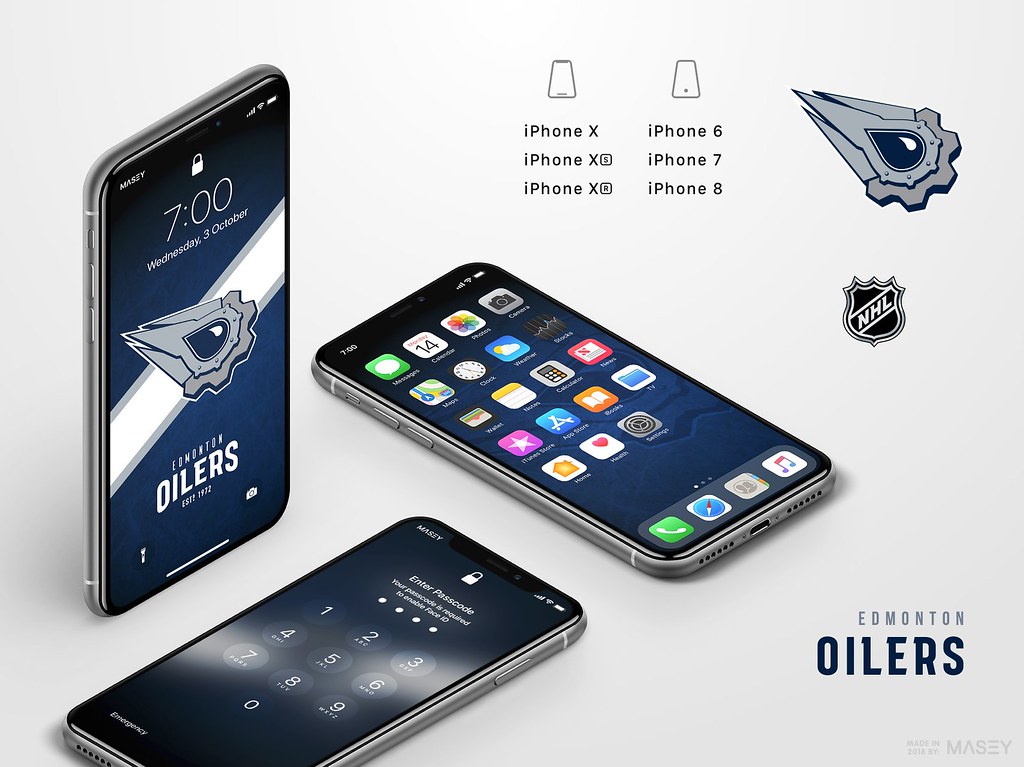 Edmonton Oilers (NHL) iPhone X/XS/XR/11 PRO Lock Screen Ch…