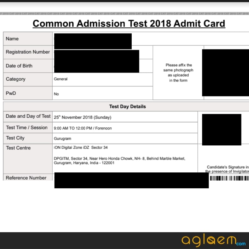 CAT Admit Card 2018