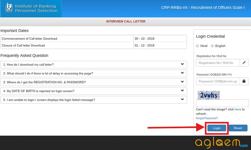 IBPS RRB Admit Card for Inetrview